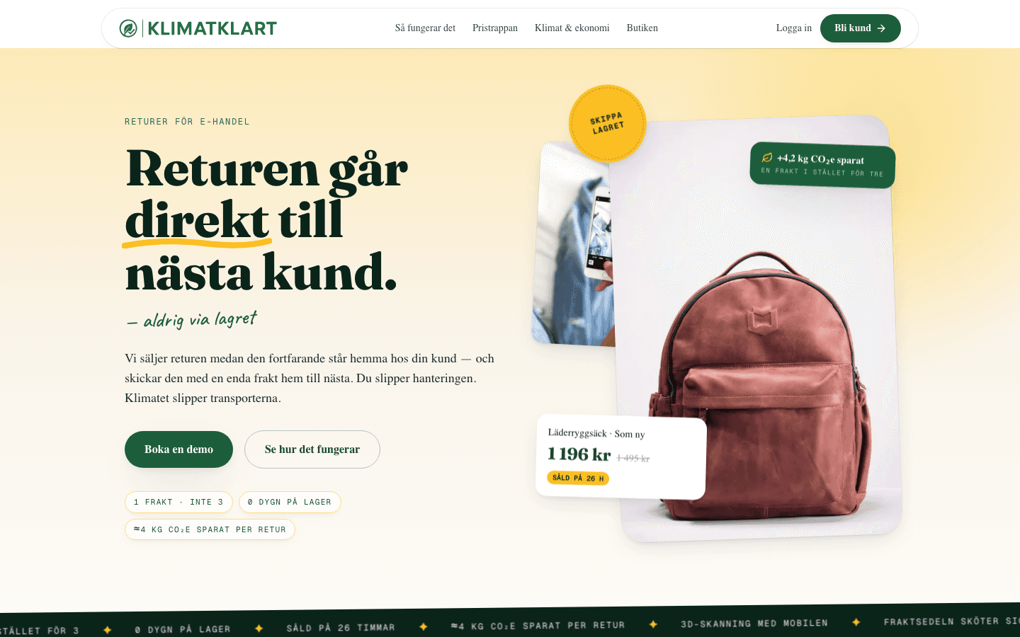 Skärmbild från klimatklart.se